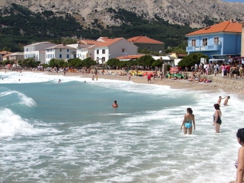 Baska Krk Wellen Strand
